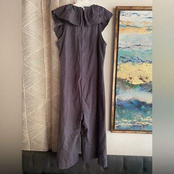Maria Stanley Anthropologie Cascada Cropped Jumpsuit XS Grey - Picture 2 of 11